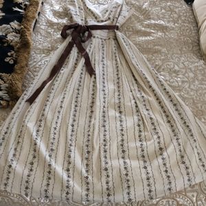 Women's size 10 cream & brown "Moods" dress